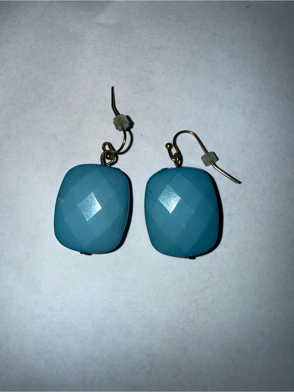 Turquoise Colored Faceted Drop Earrings for Women